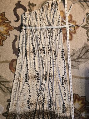 Boston Proper Strapless Snake-Print Maxi Dress in Cream, Black and Tan